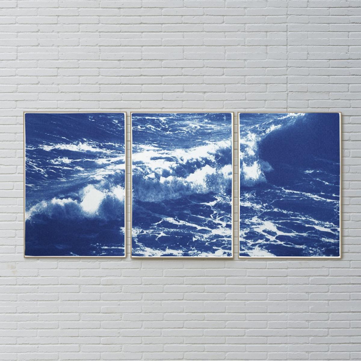 Australian Rolling Waves Handmade Cyanotype Art Print – image 6