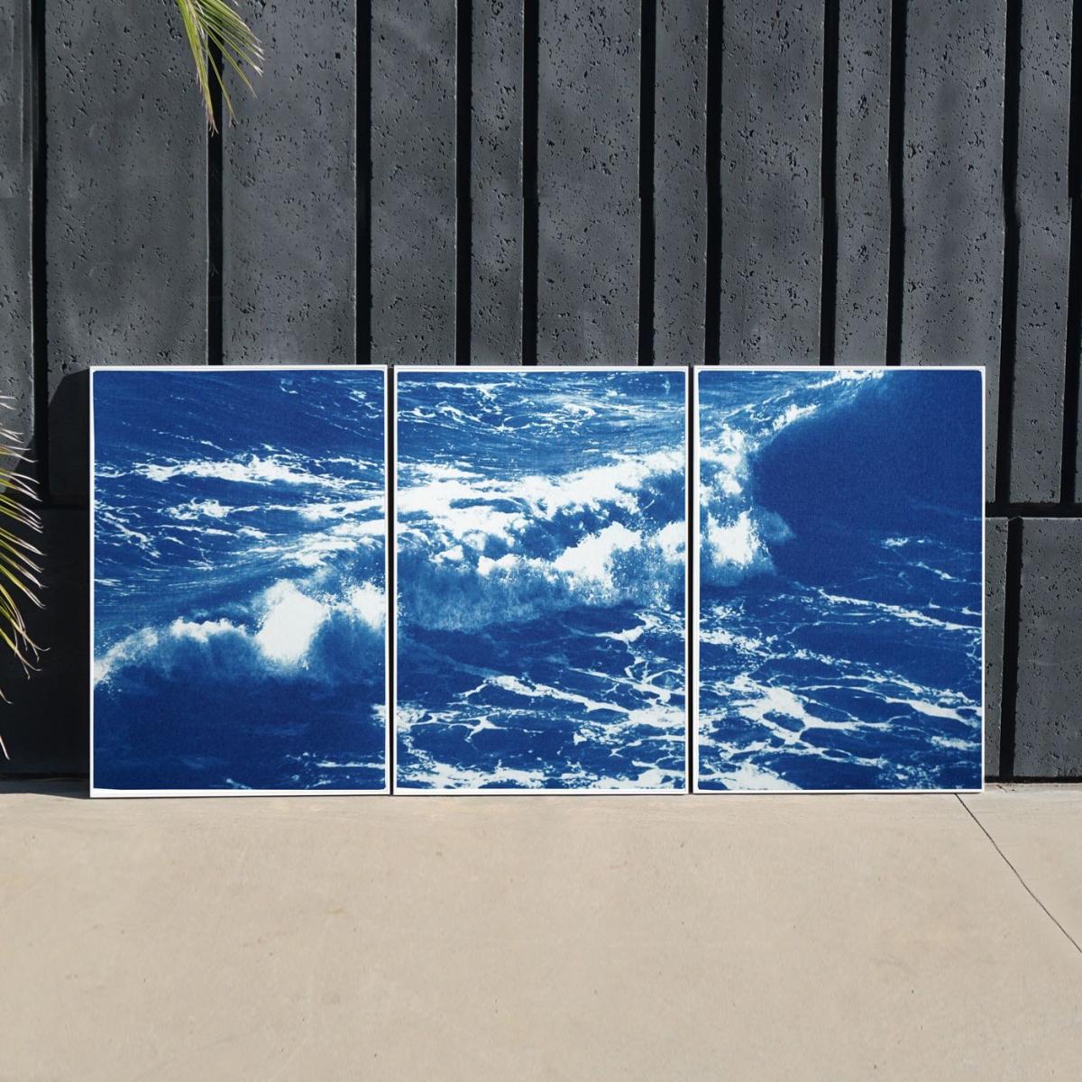 Australian Rolling Waves Handmade Cyanotype Art Print – image 9
