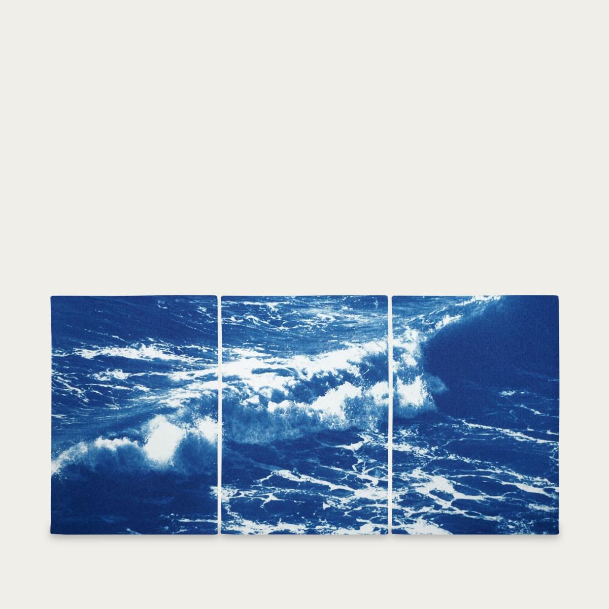 Australian Rolling Waves Handmade Cyanotype Art Print – image 1