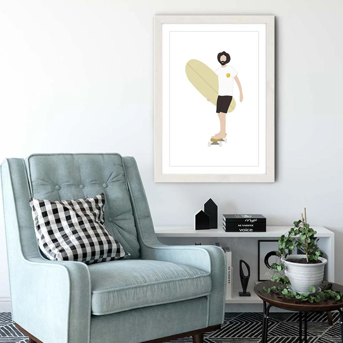 Sunny Art Print White Frame – image 4