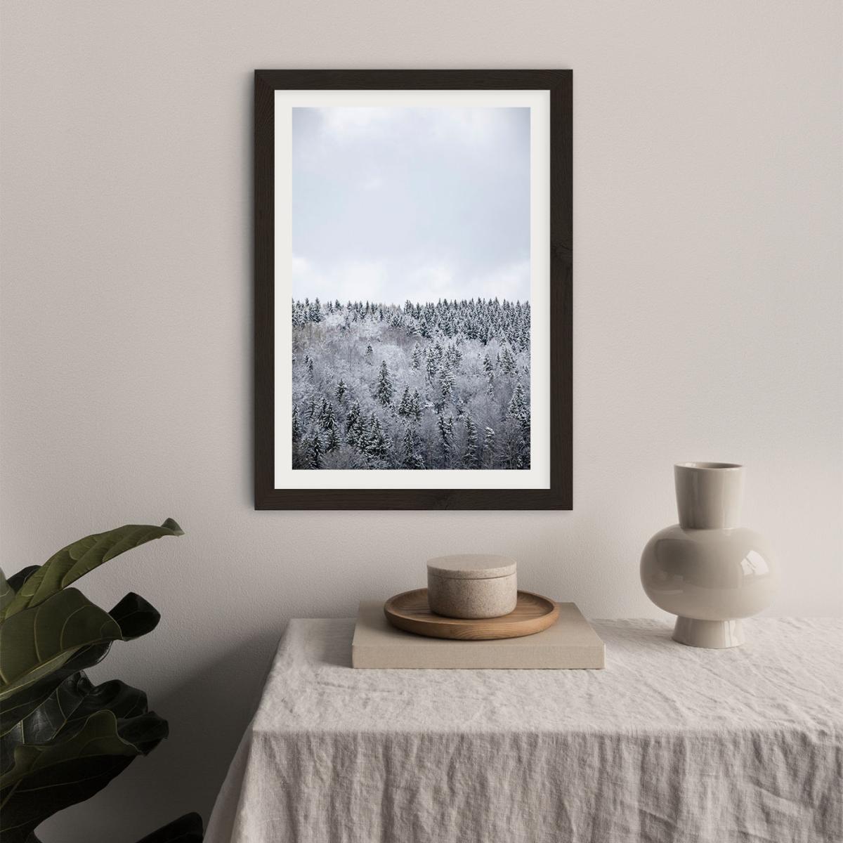 White Winter Forest Art Print Black Frame – image 4