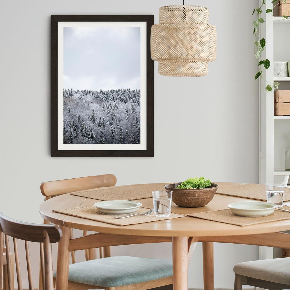 White Winter Forest Art Print Black Frame – image 5