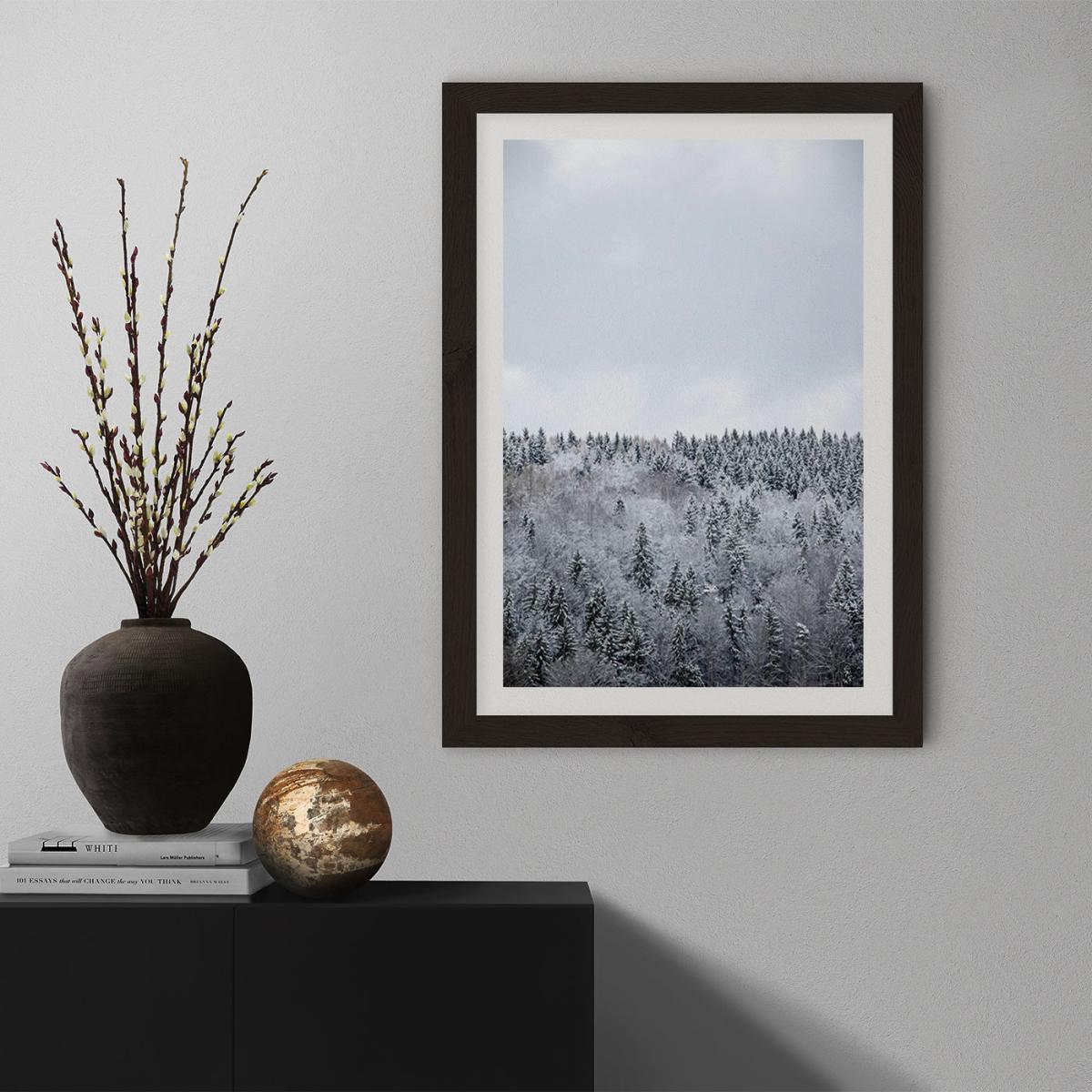 White Winter Forest Art Print Black Frame – image 6