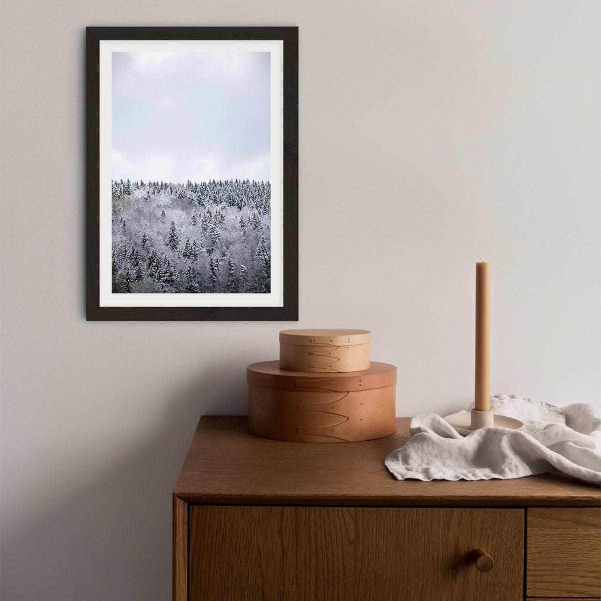 White Winter Forest Art Print Black Frame – image 7