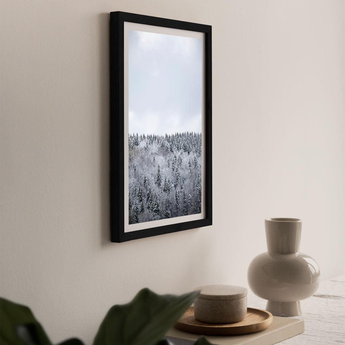 White Winter Forest Art Print Black Frame – image 8