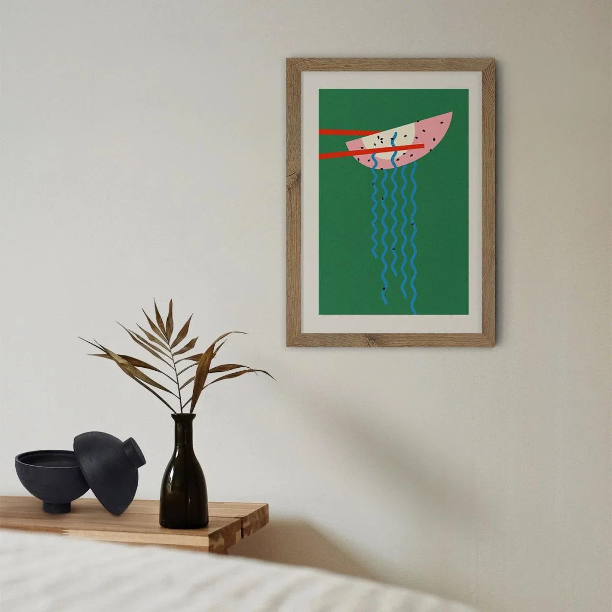 Hollywood Ramen Art Print Oak Frame – image 11
