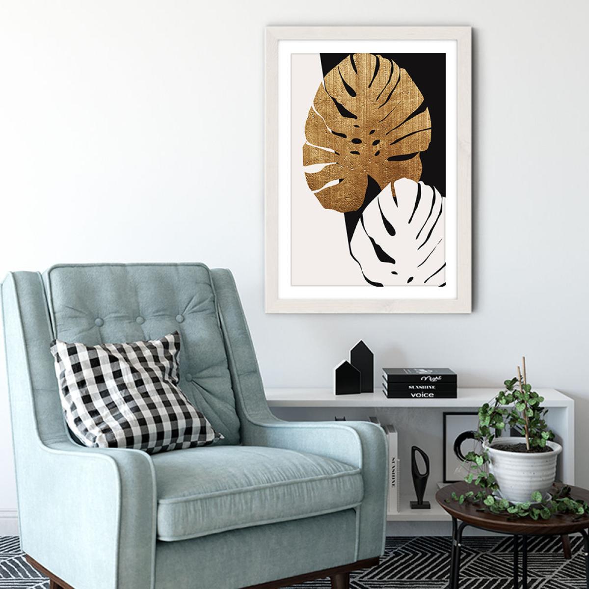 Monstera Leaves Art Print White Frame – image 4