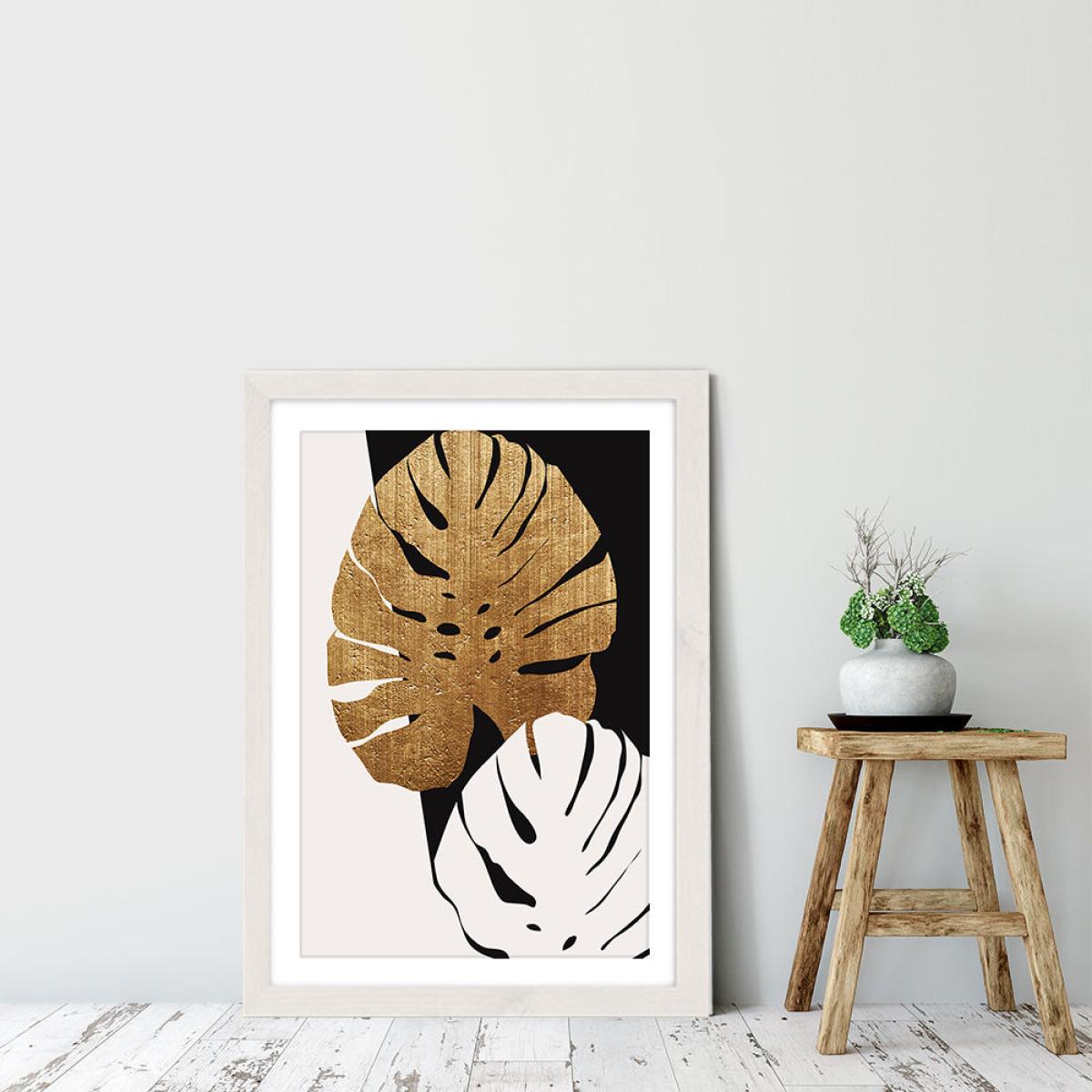 Monstera Leaves Art Print White Frame – image 6