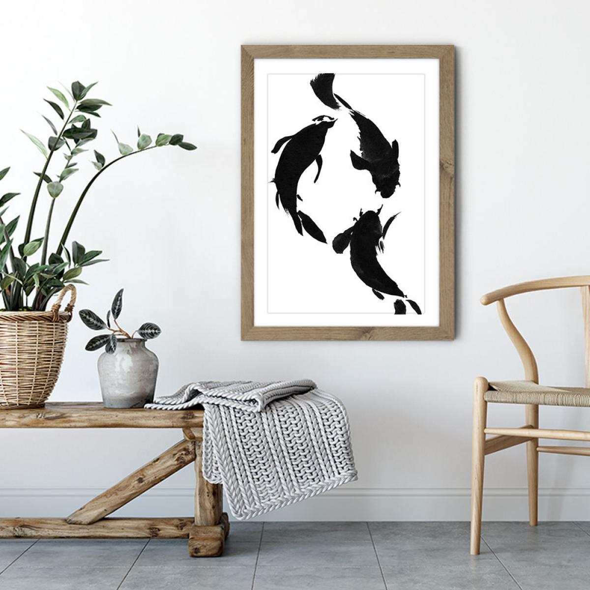 Koi Art Print Oak Frame – image 3