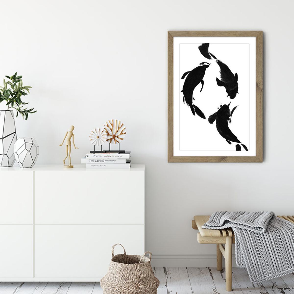 Koi Art Print Oak Frame – image 5