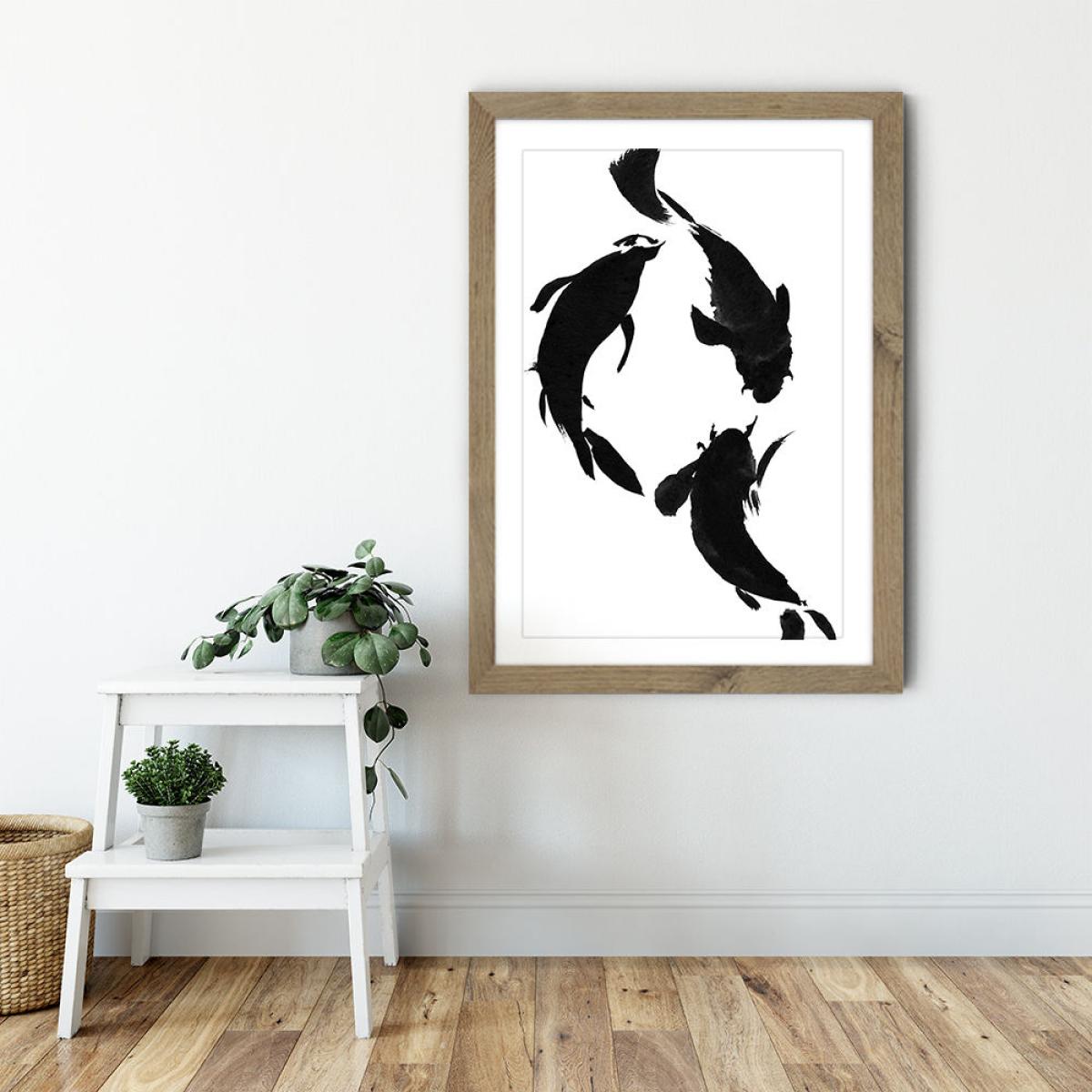 Koi Art Print Oak Frame – image 6