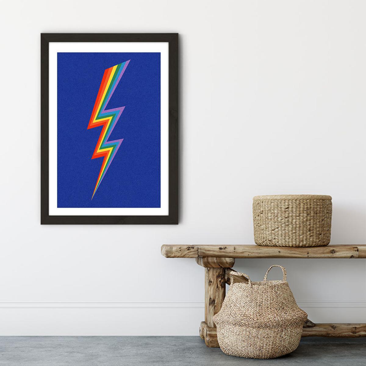 Lightning Rainbow Art Print Black Frame – image 6