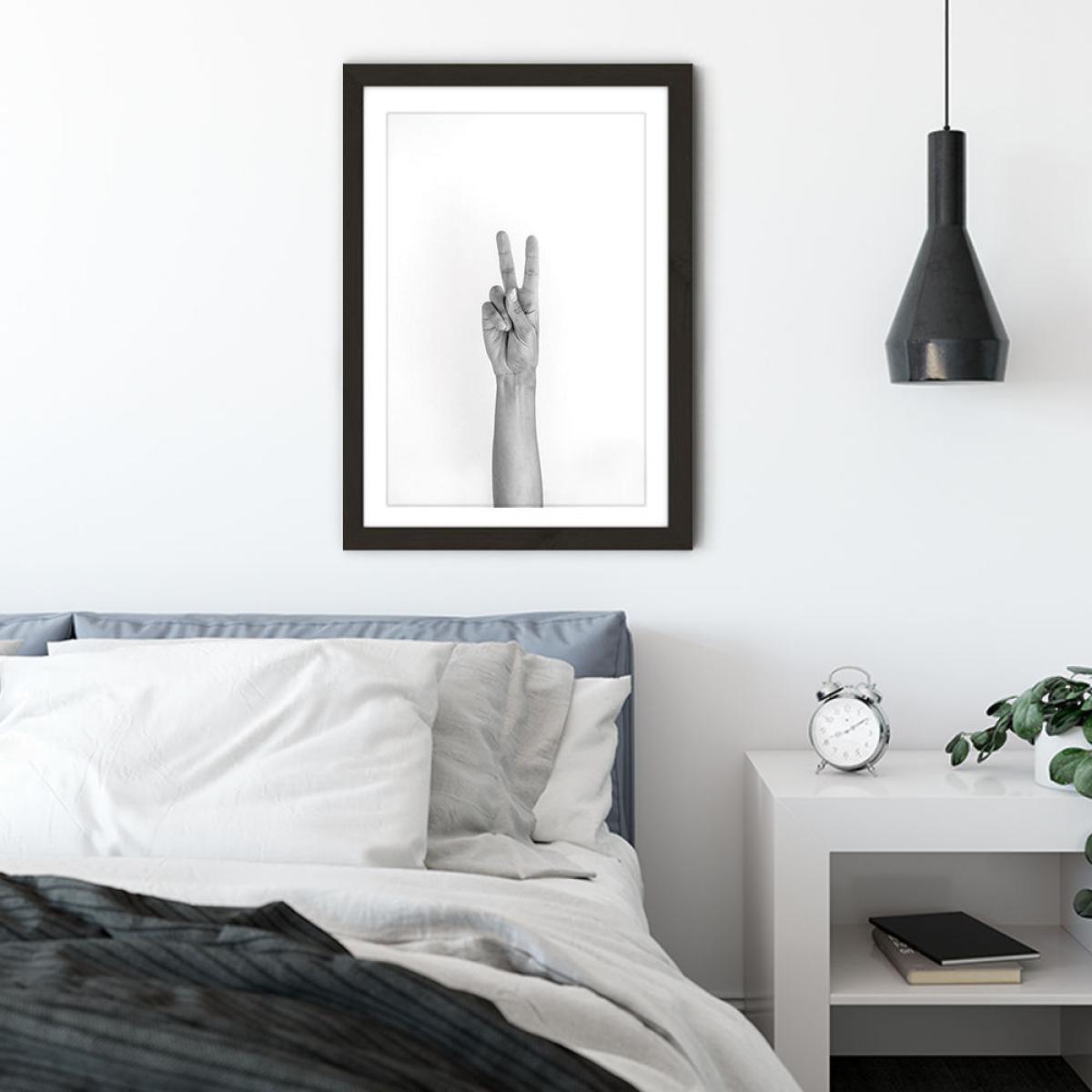 Hands 5 – Vegan – Peace Art Print Black Frame – image 5