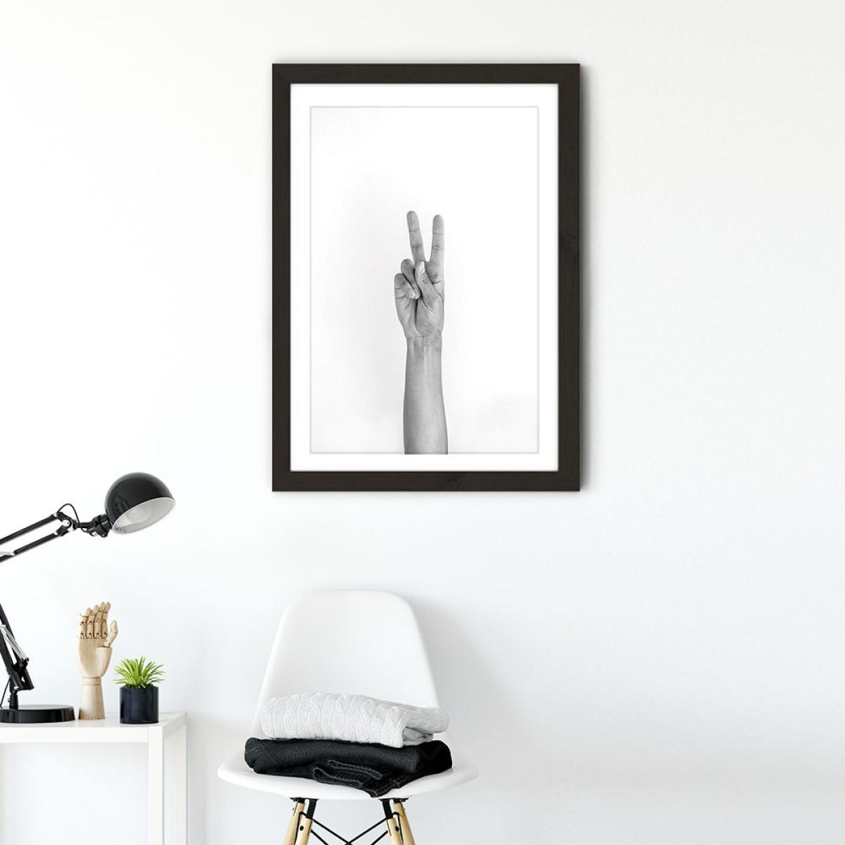 Hands 5 – Vegan – Peace Art Print Black Frame – image 6