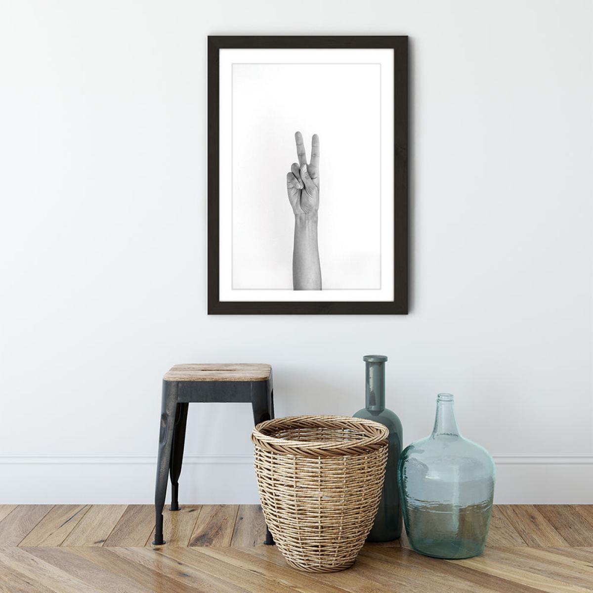 Hands 5 – Vegan – Peace Art Print Black Frame – image 7