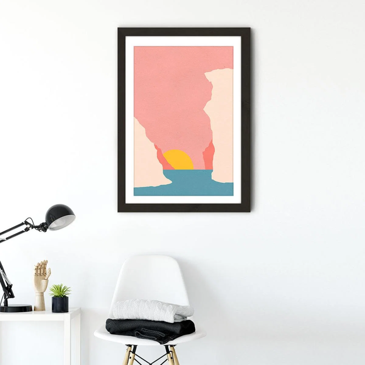 Sunset in Crete Art Print Black Frame – image 2