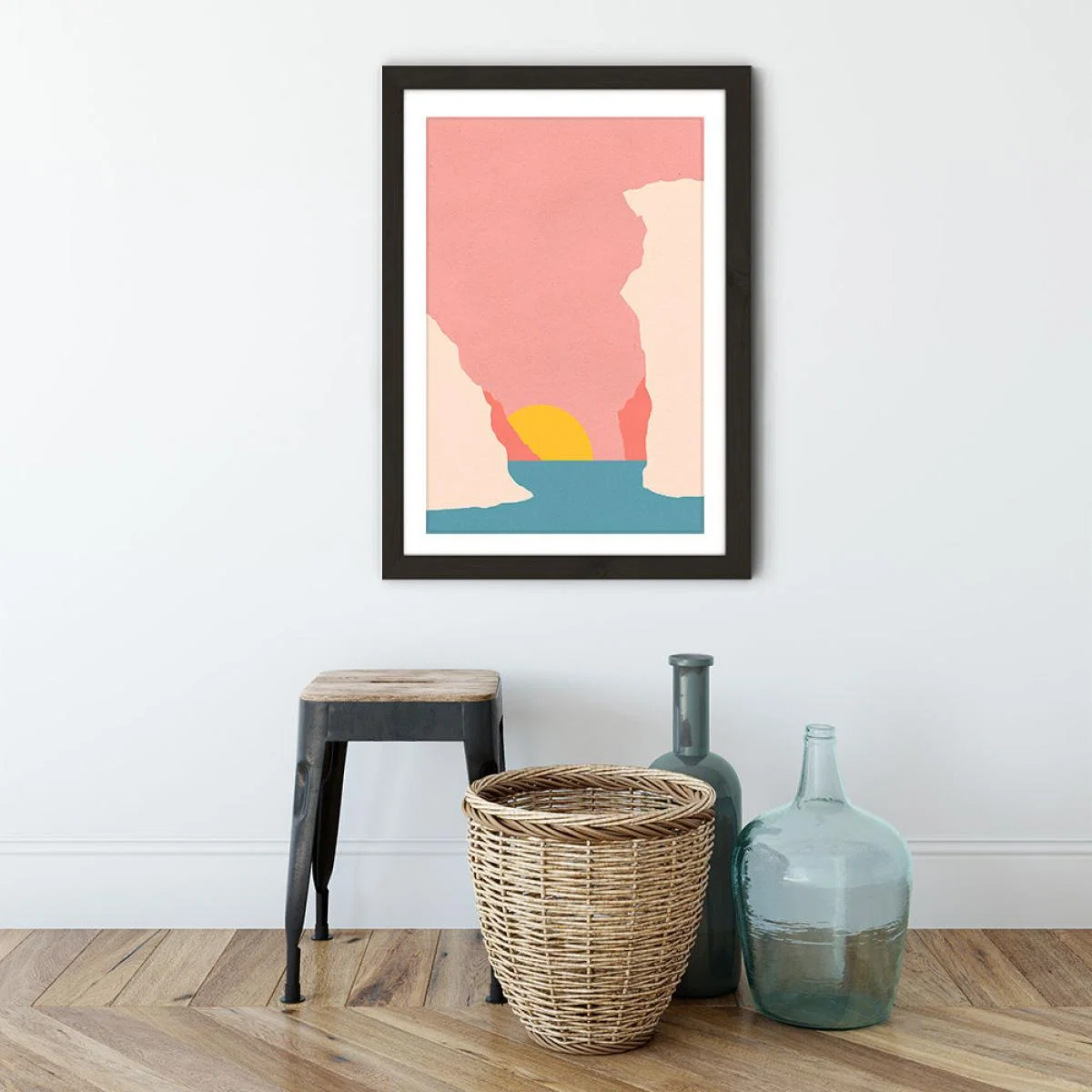 Sunset in Crete Art Print Black Frame – image 3