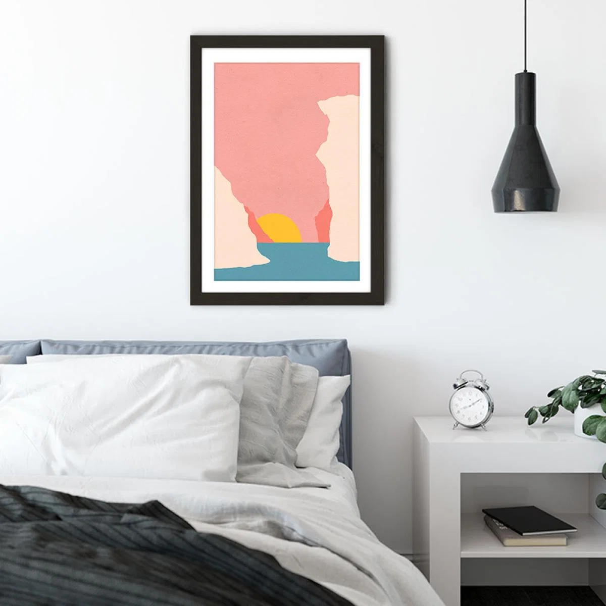 Sunset in Crete Art Print Black Frame – image 4