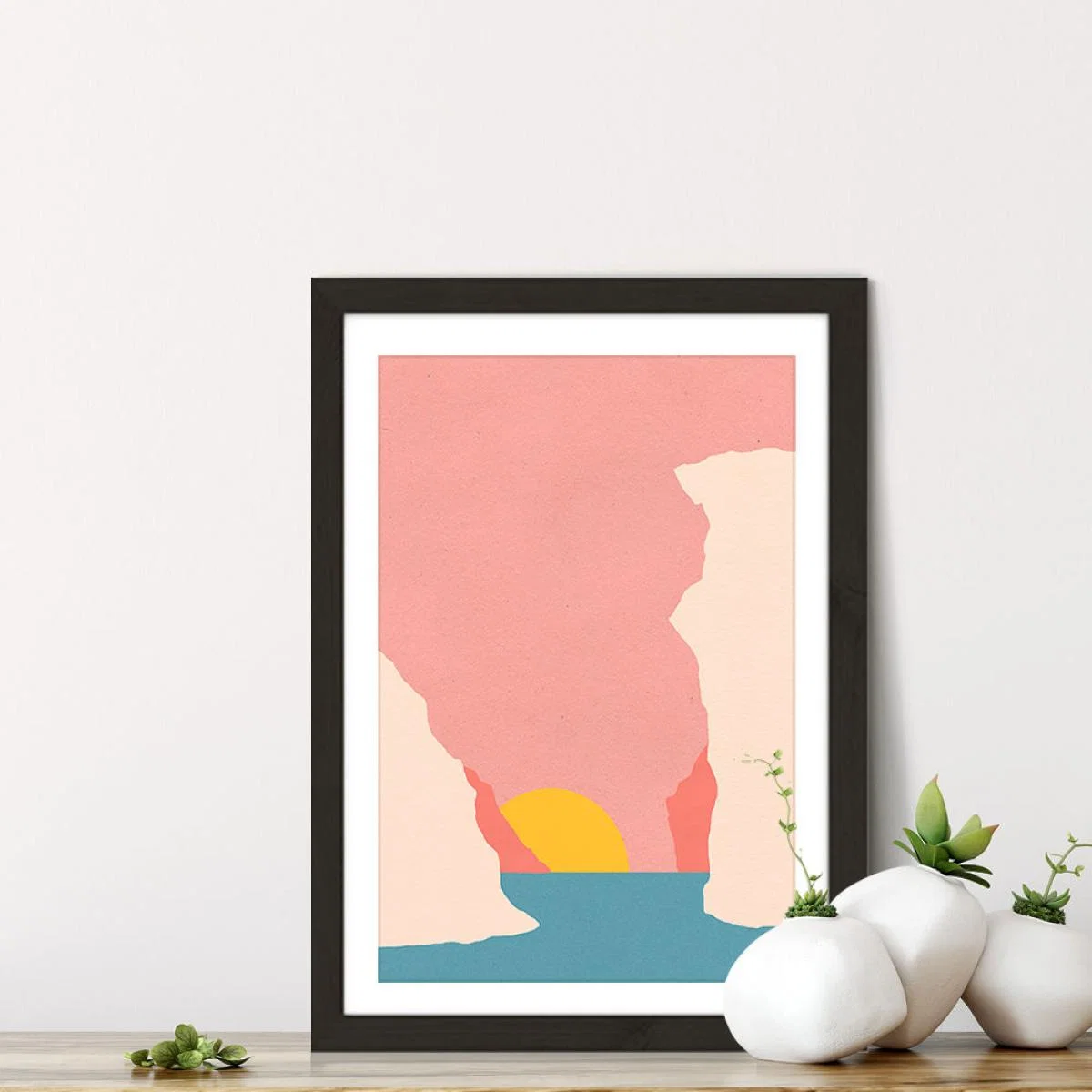 Sunset in Crete Art Print Black Frame – image 7