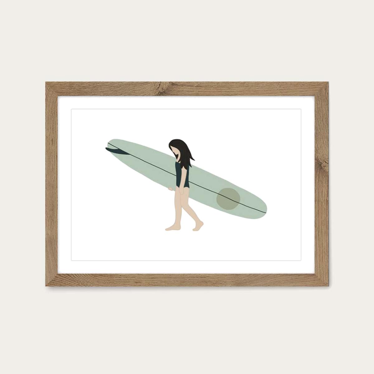 Aqua Art Print Oak Frame – image 1