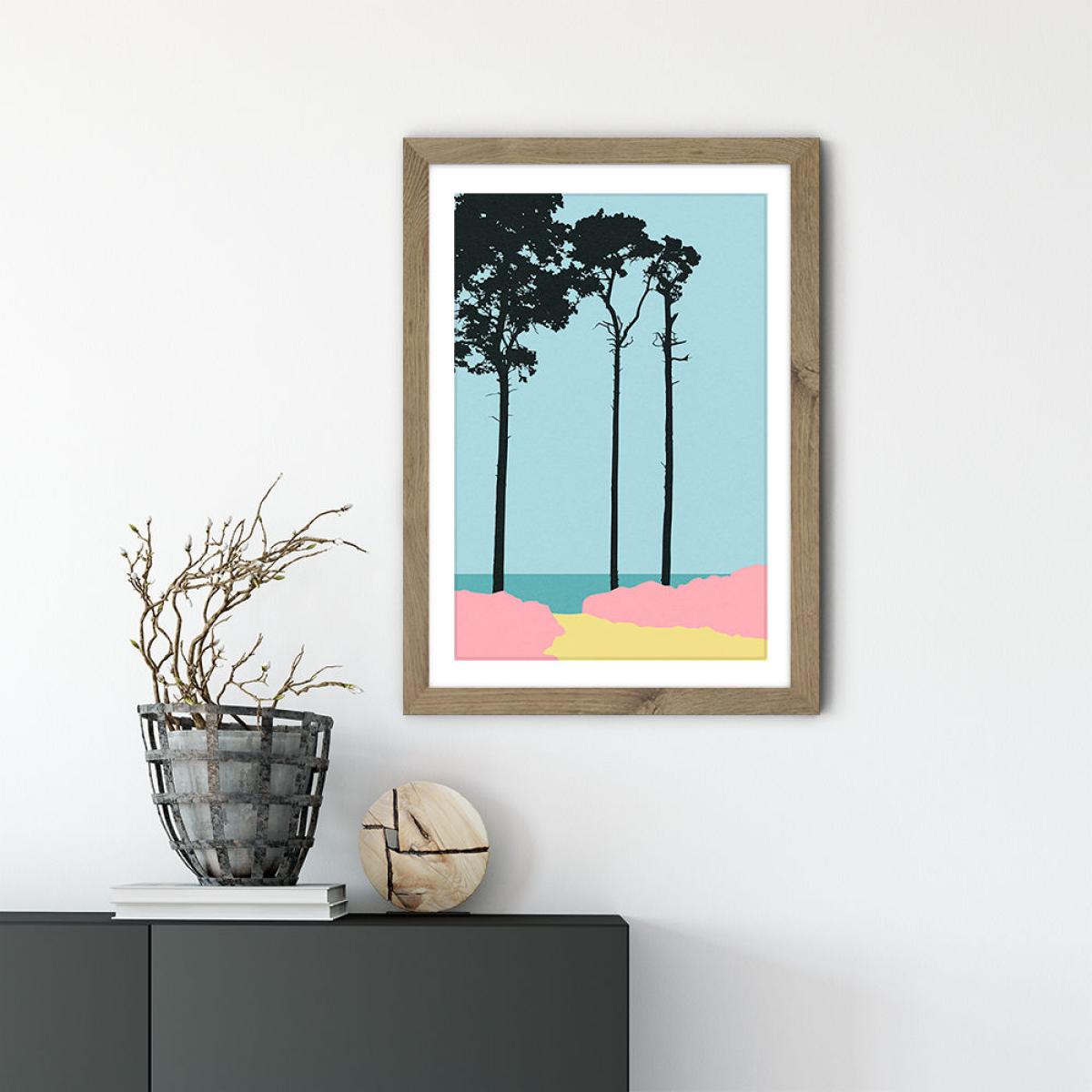 Weststrand Art Print Oak Frame – image 2