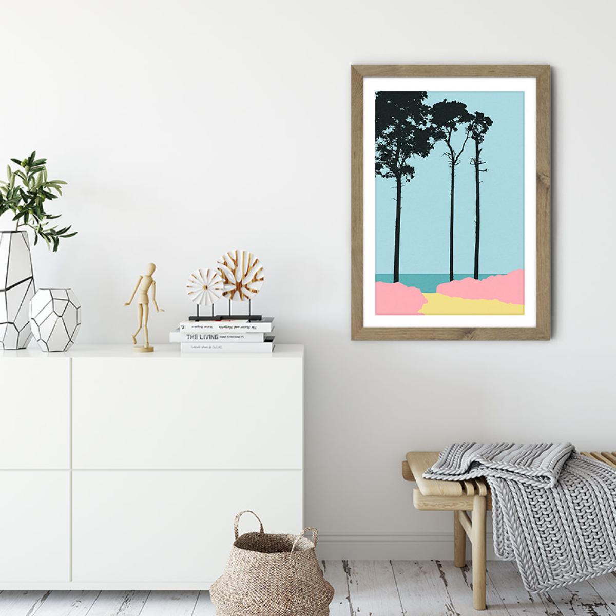 Weststrand Art Print Oak Frame – image 3