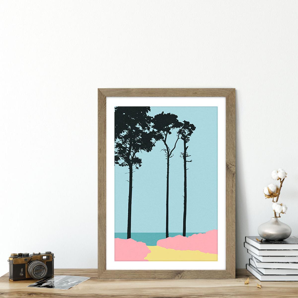 Weststrand Art Print Oak Frame – image 4