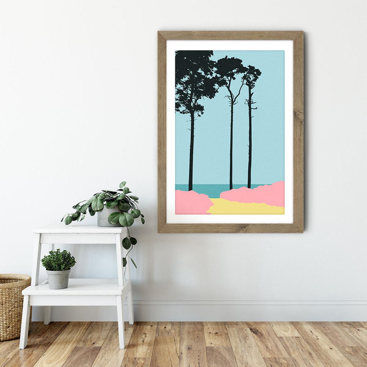 Weststrand Art Print Oak Frame – image 6