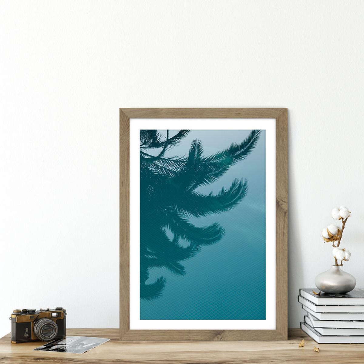 Palms in the Pool Art Print Oak Frame – image 5