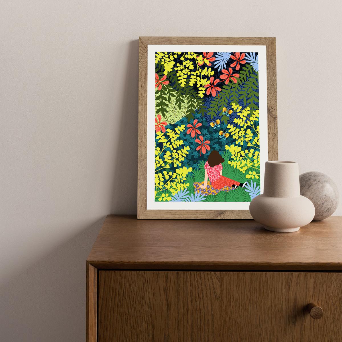 Going Into The Jungle Art Print Oak Frame – image 2