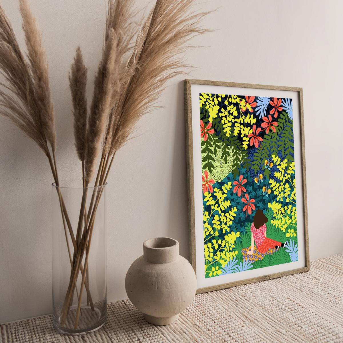 Going Into The Jungle Art Print Oak Frame – image 3