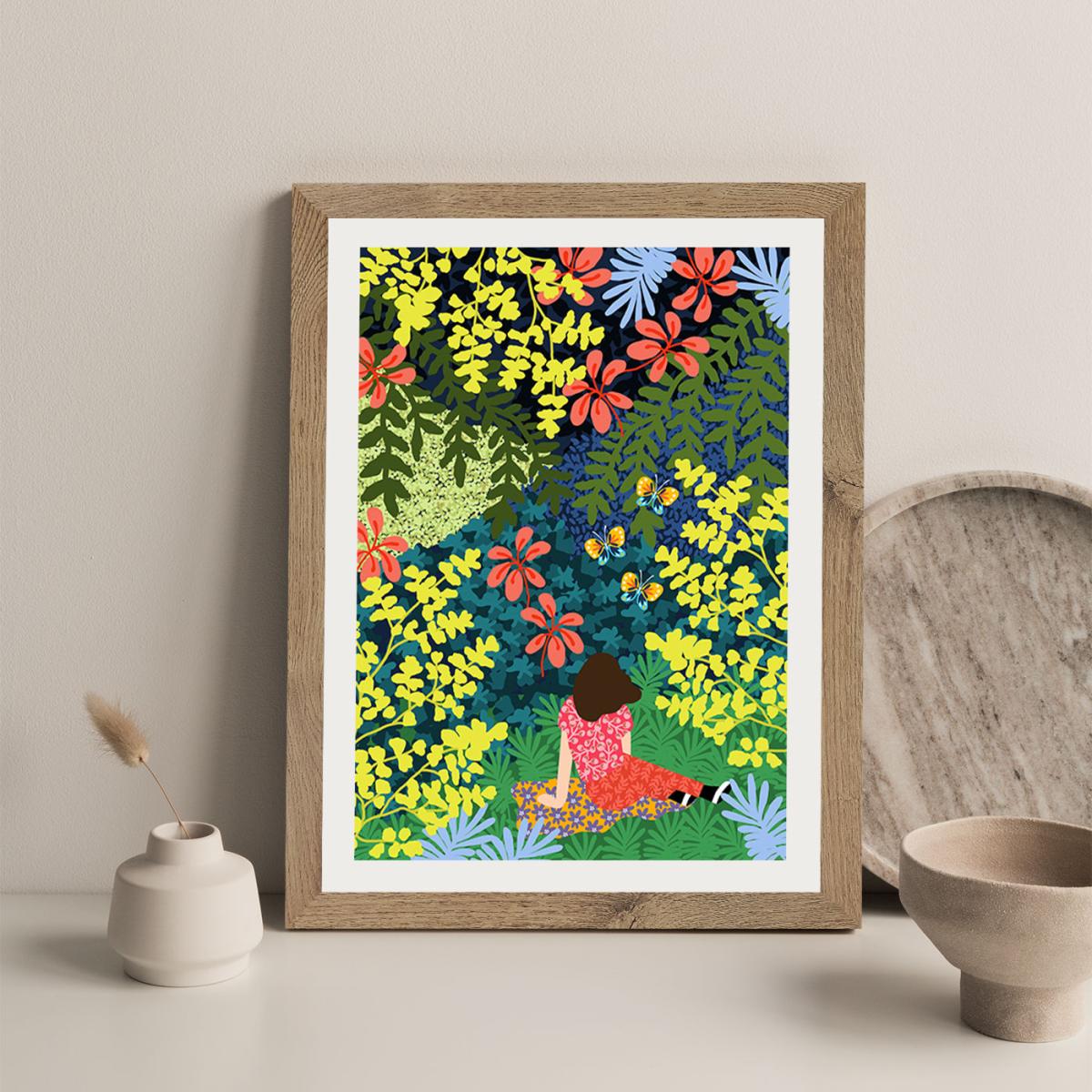 Going Into The Jungle Art Print Oak Frame – image 7