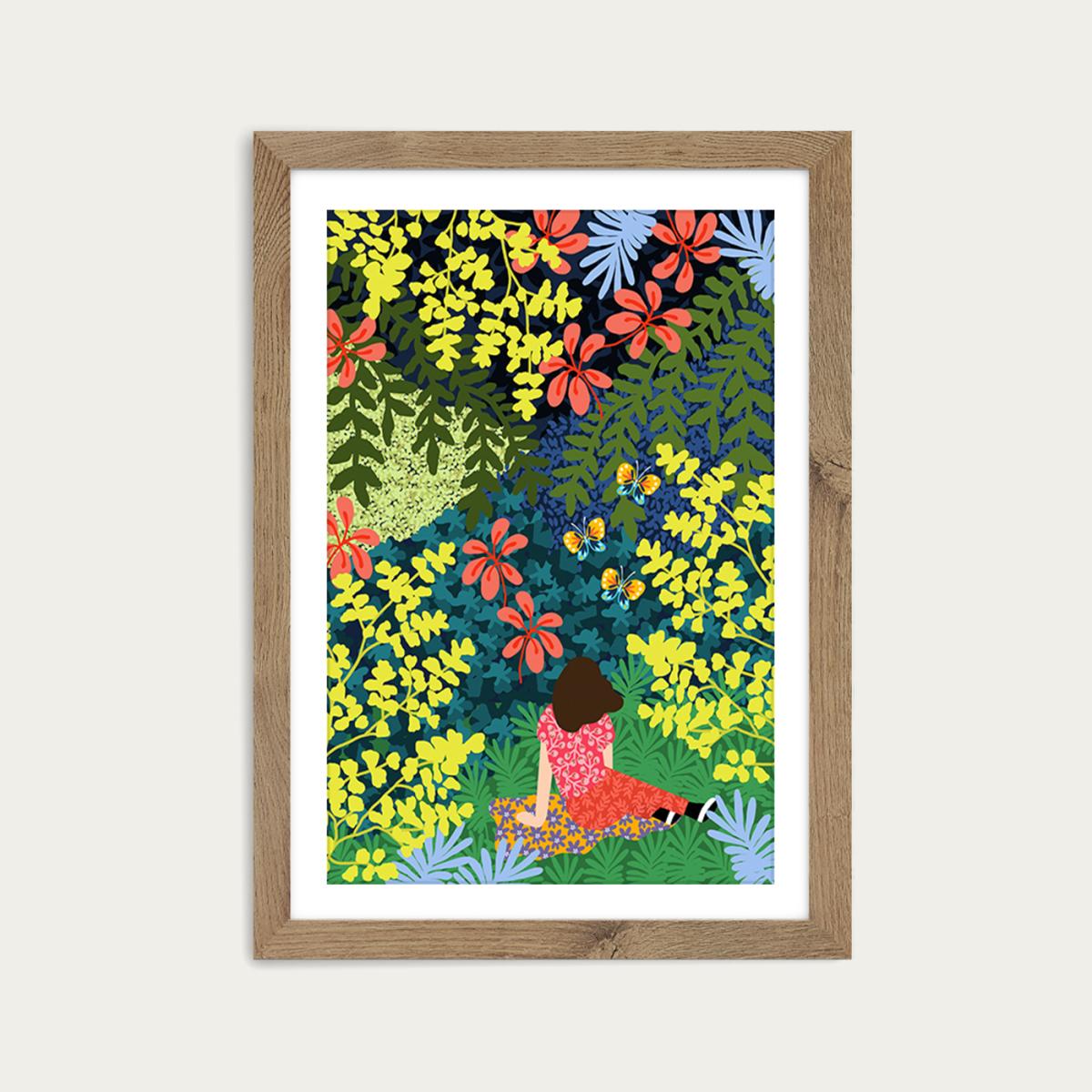 Going Into The Jungle Art Print Oak Frame – image 1