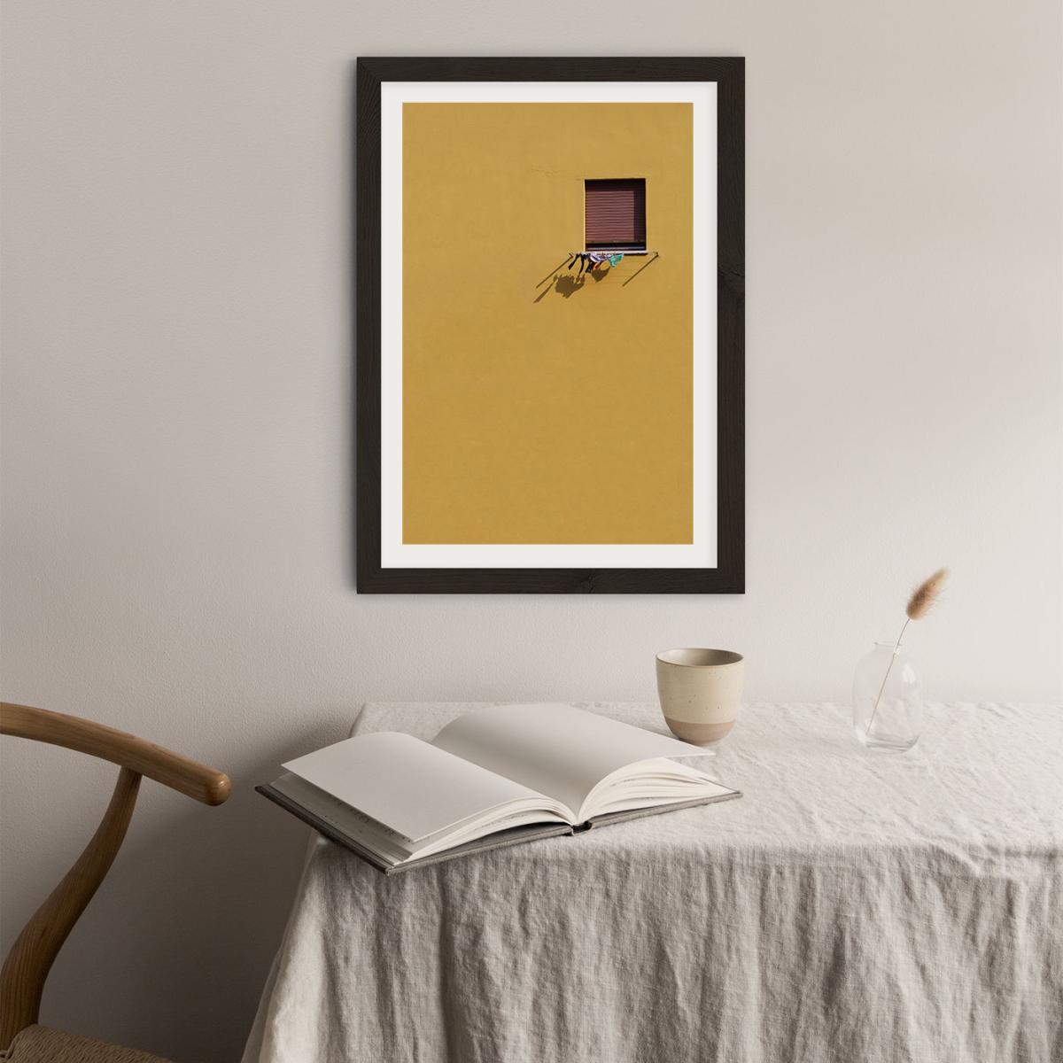 Yellow Wall Laundry Art Print Black Frame – image 4