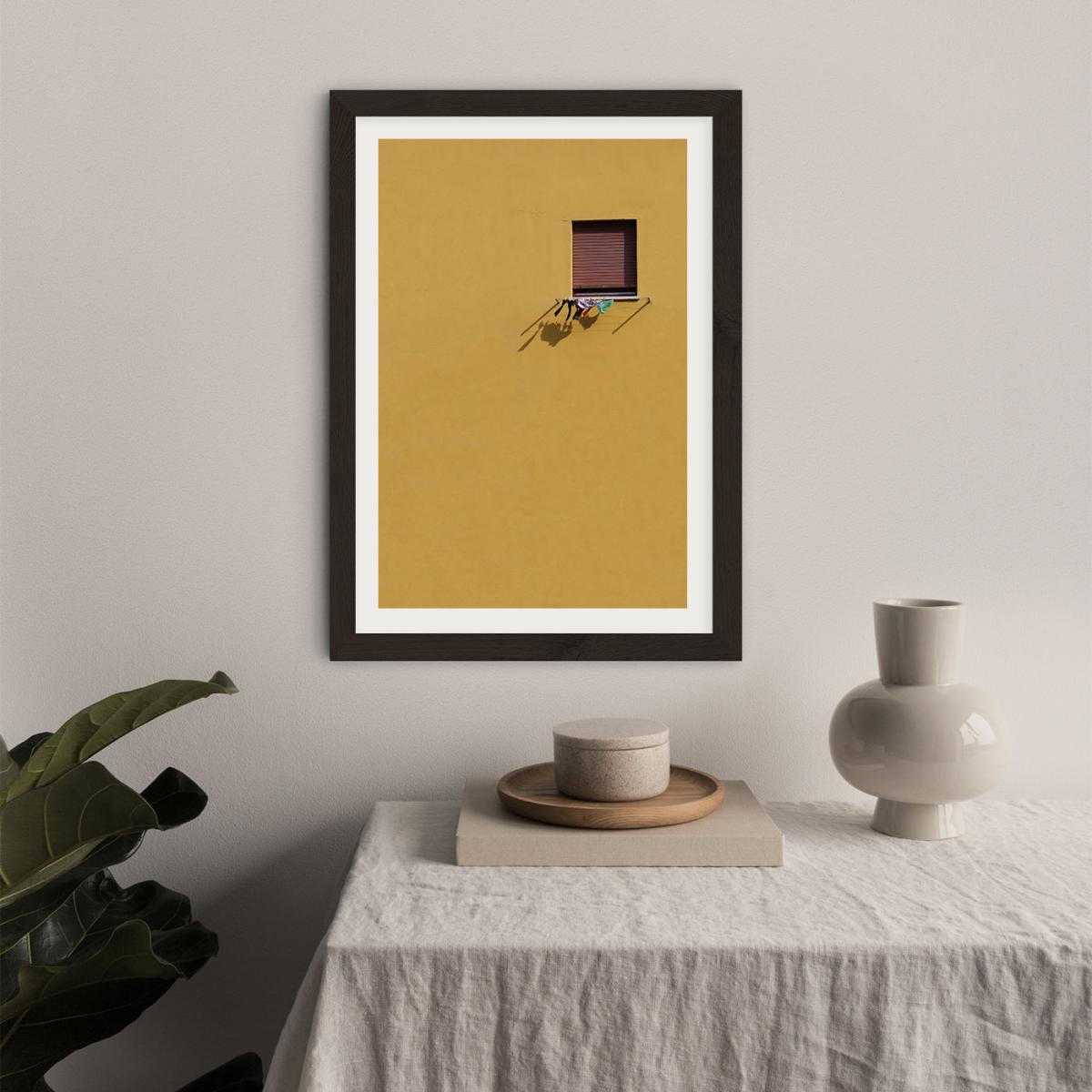 Yellow Wall Laundry Art Print Black Frame – image 5