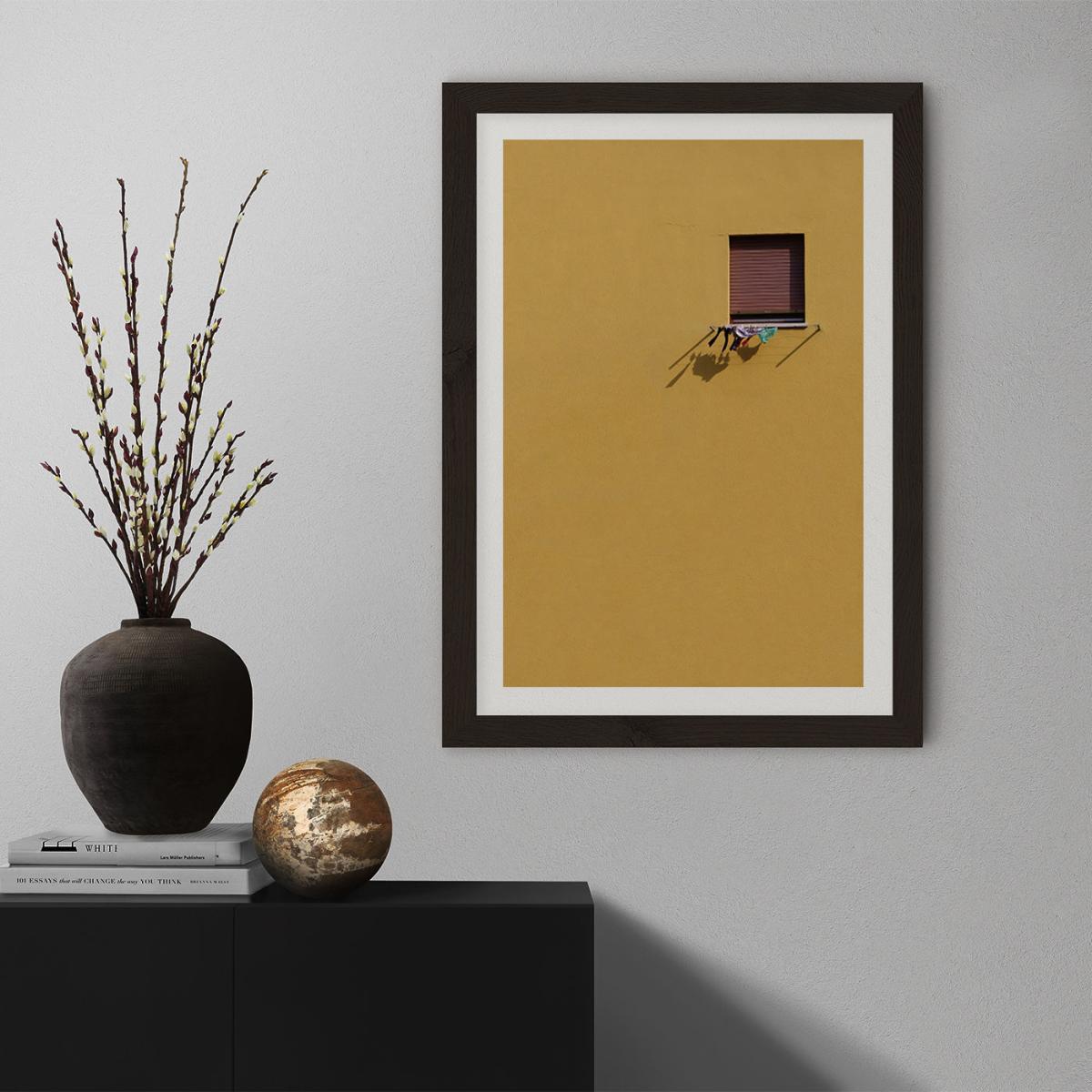 Yellow Wall Laundry Art Print Black Frame – image 7