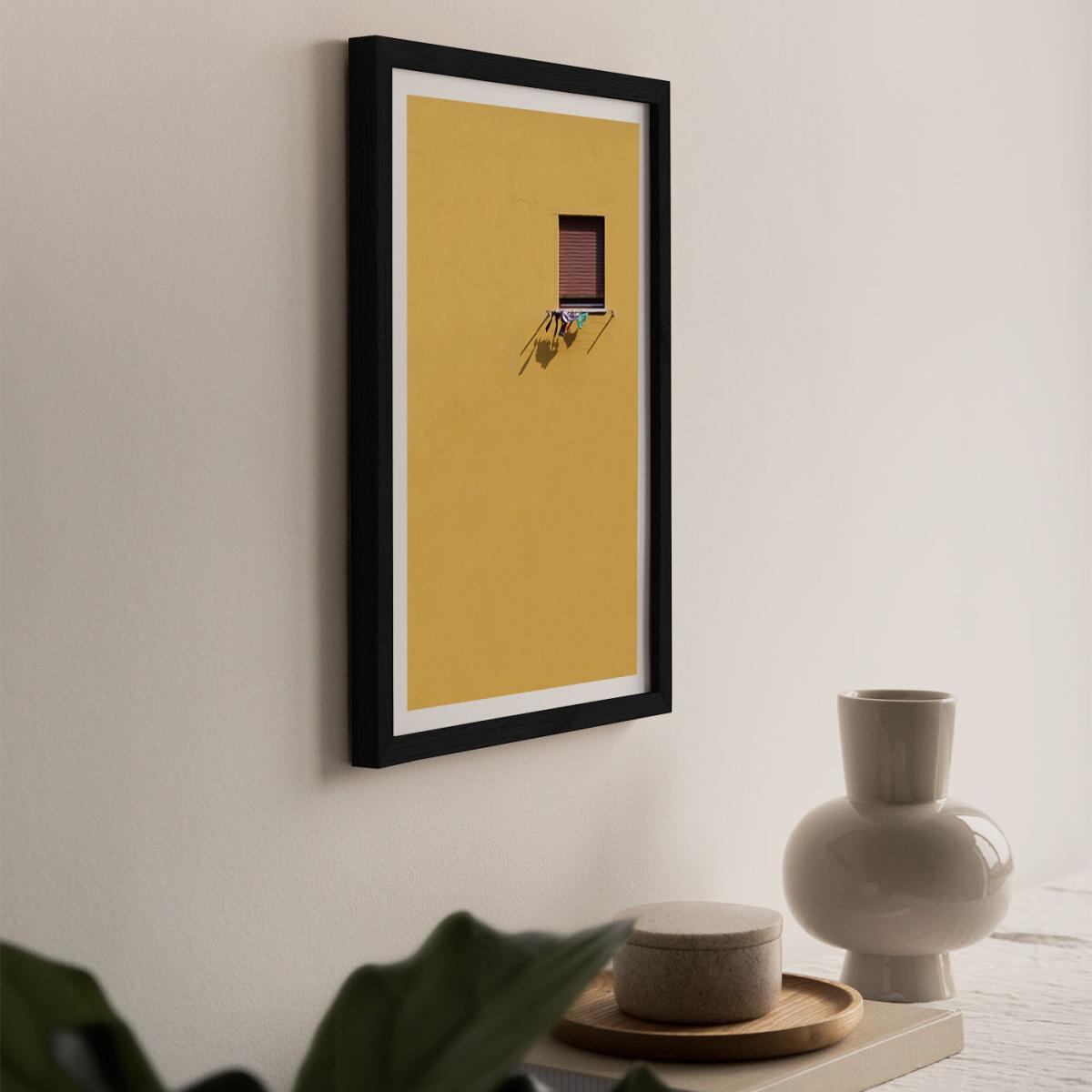 Yellow Wall Laundry Art Print Black Frame – image 8