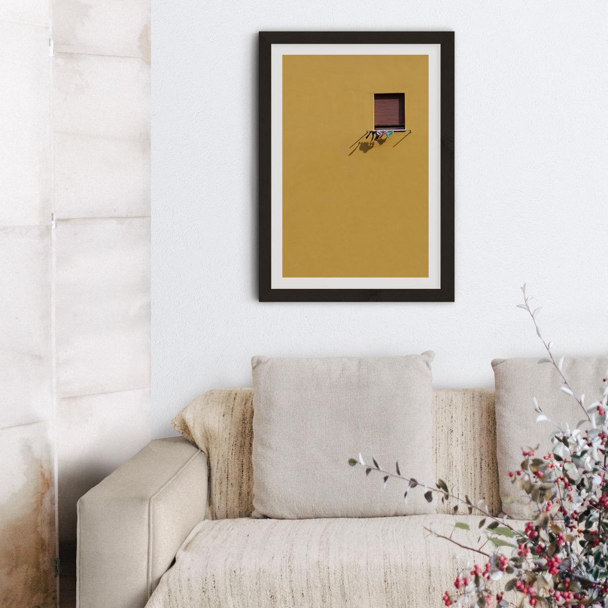 Yellow Wall Laundry Art Print Black Frame – image 10