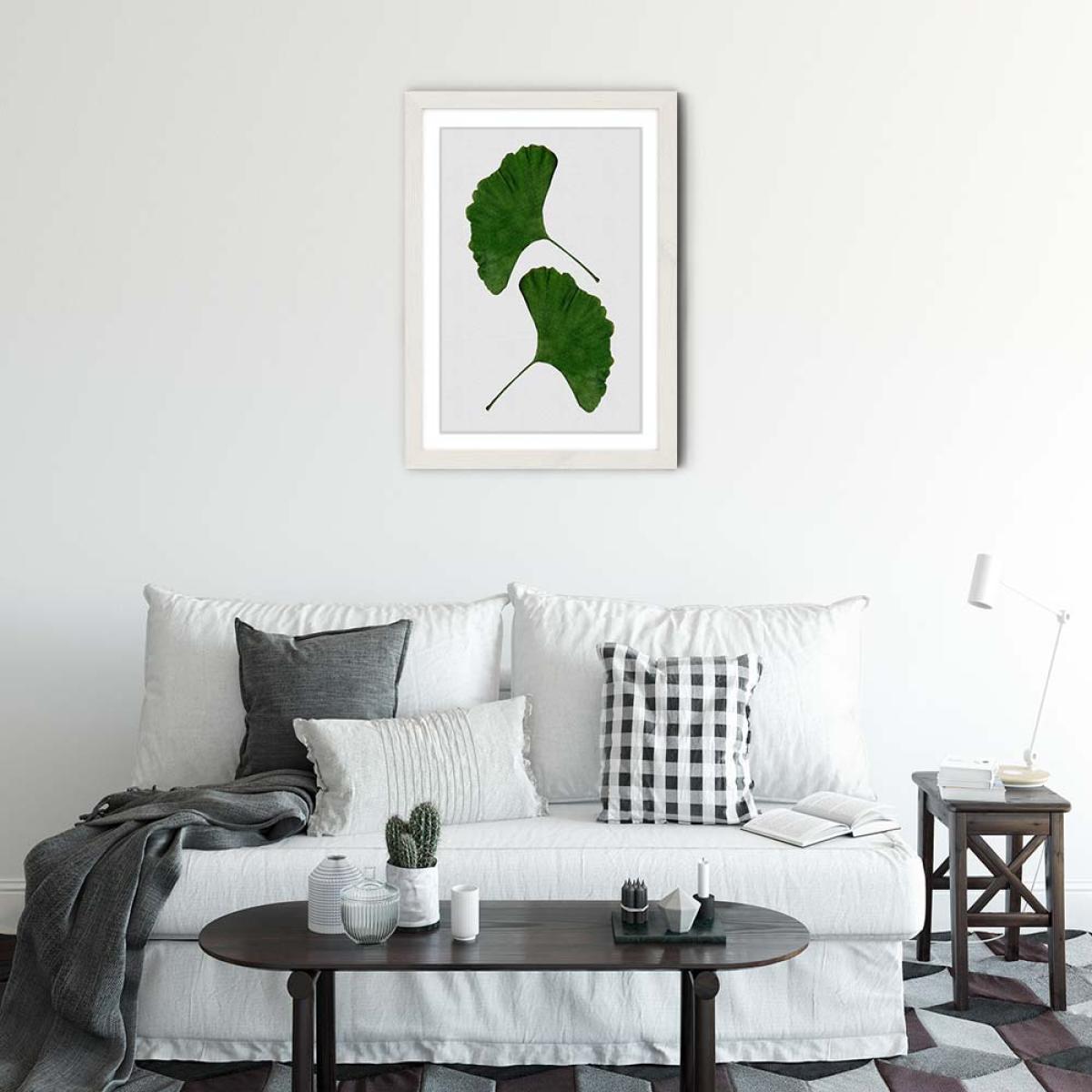 Ginkgo Leaf II Art Print White Frame – image 2