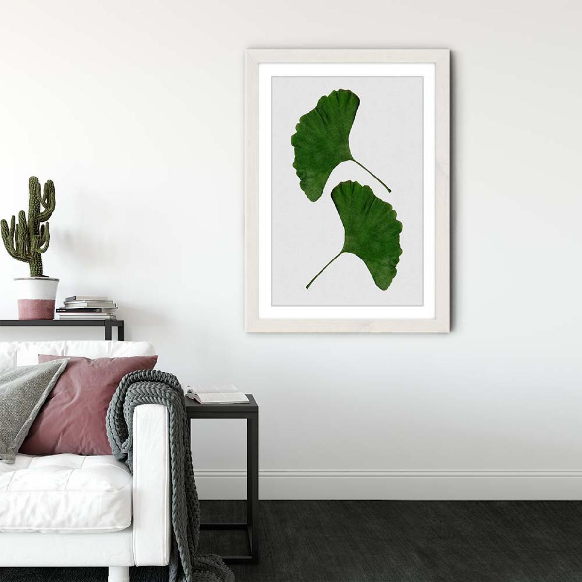 Ginkgo Leaf II Art Print White Frame – image 3