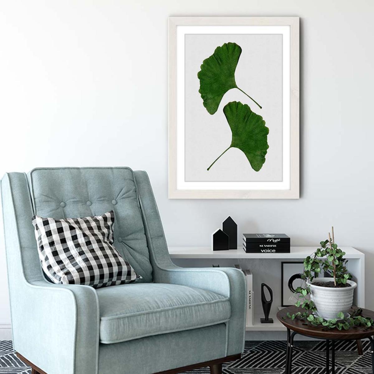 Ginkgo Leaf II Art Print White Frame – image 4