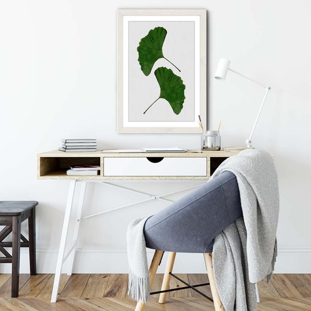 Ginkgo Leaf II Art Print White Frame – image 5