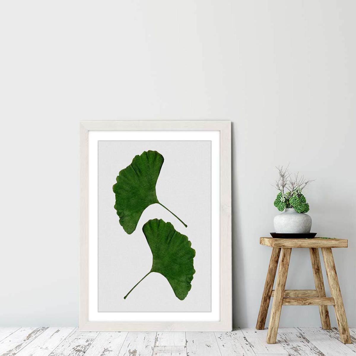 Ginkgo Leaf II Art Print White Frame – image 6