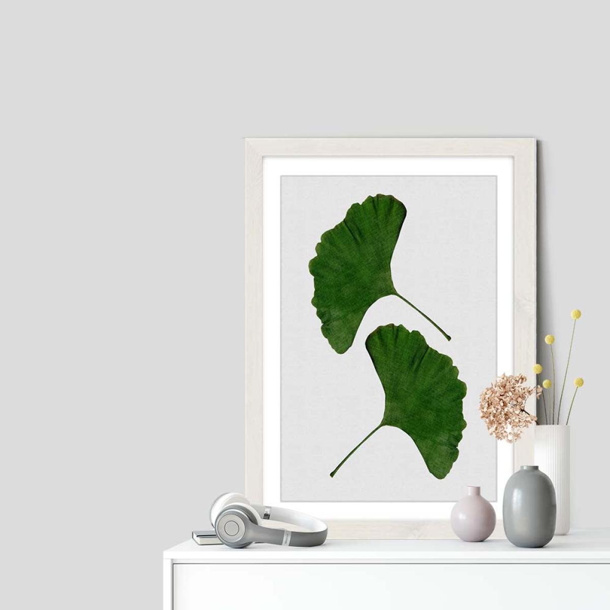 Ginkgo Leaf II Art Print White Frame – image 7