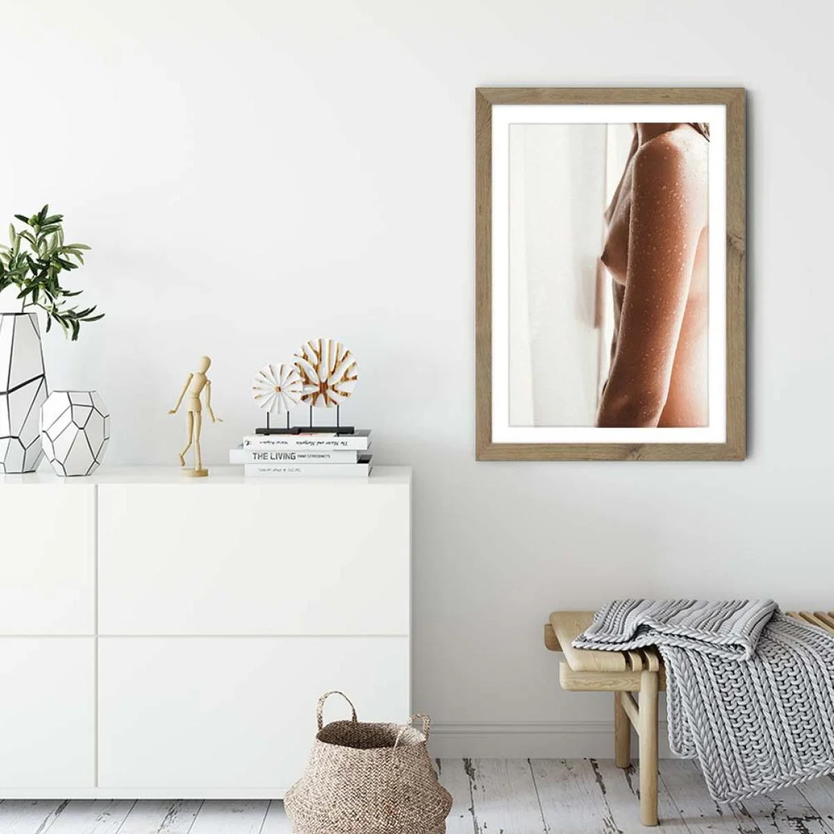 Skin Drops 1 Art Print Oak Frame – image 3