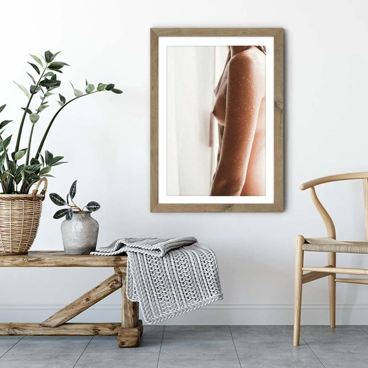 Skin Drops 1 Art Print Oak Frame – image 4