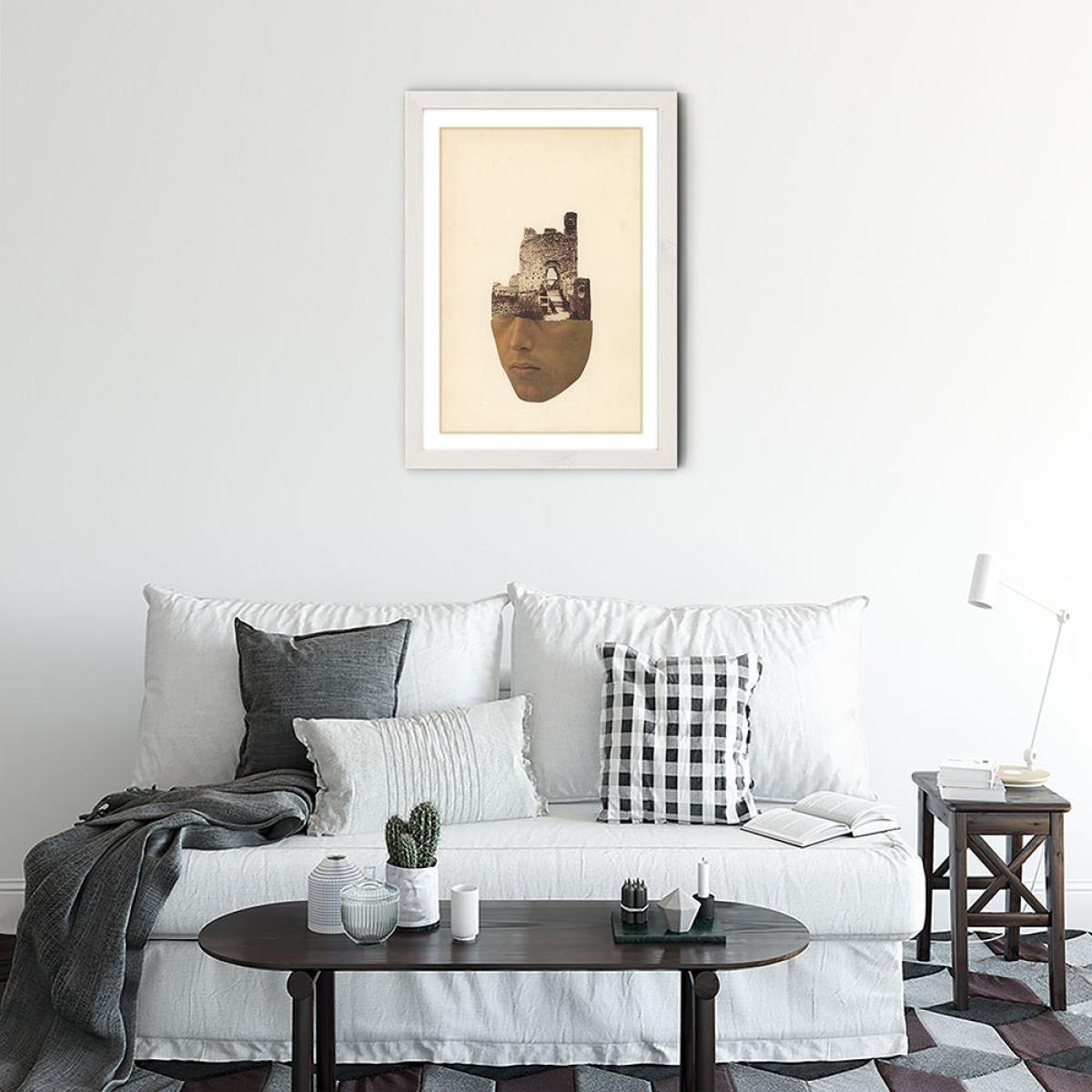 Head Stone Art Print White Frame – image 2