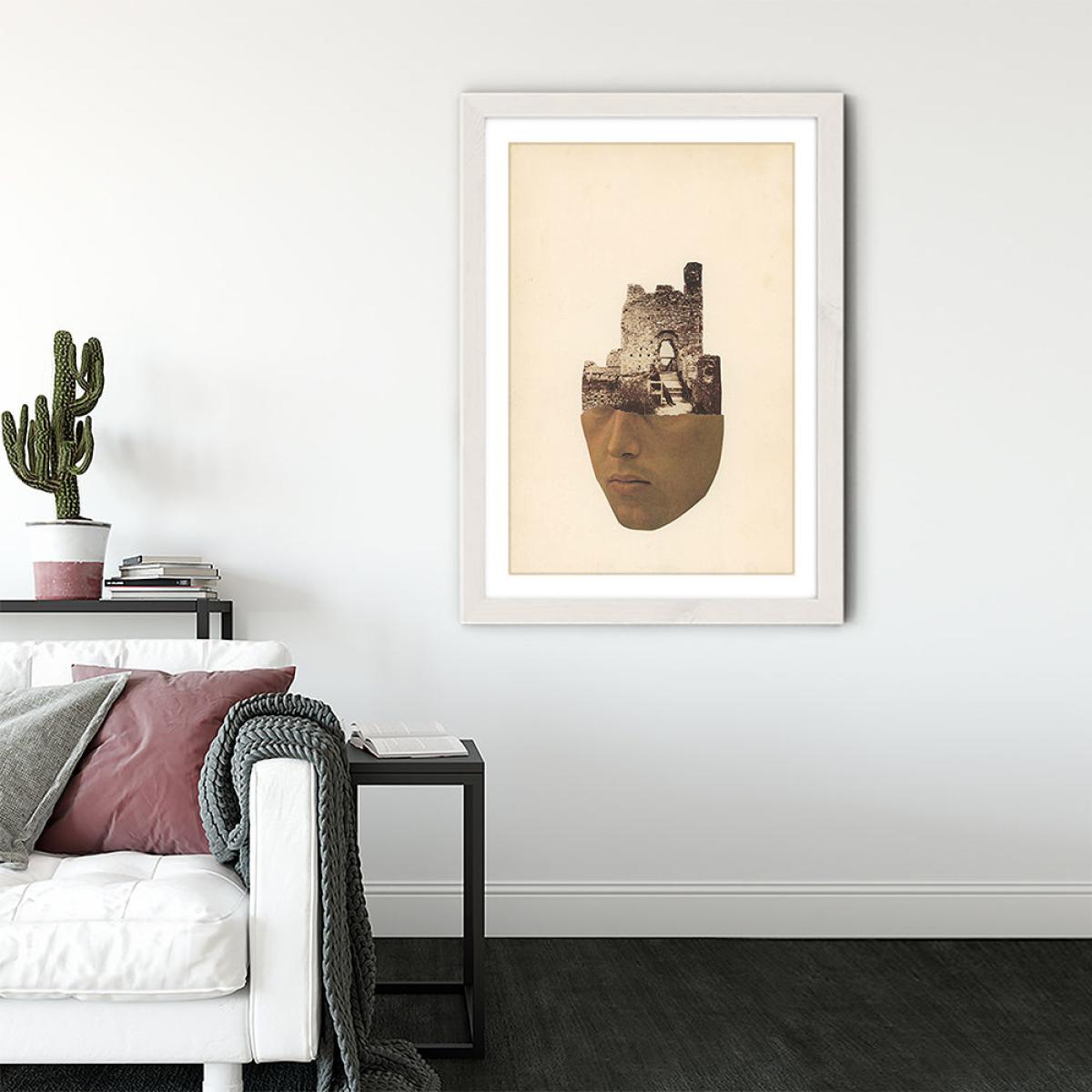 Head Stone Art Print White Frame – image 3