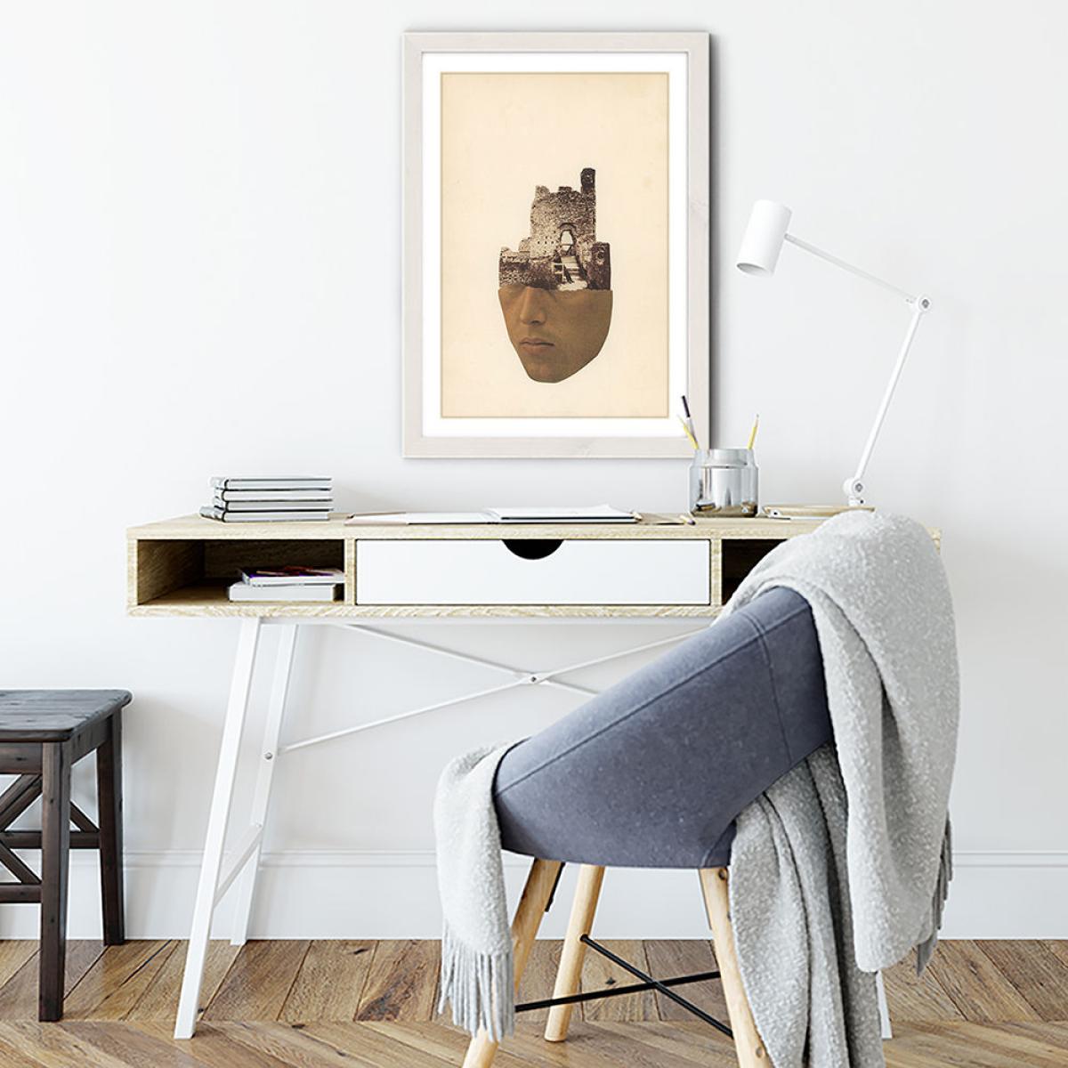 Head Stone Art Print White Frame – image 4
