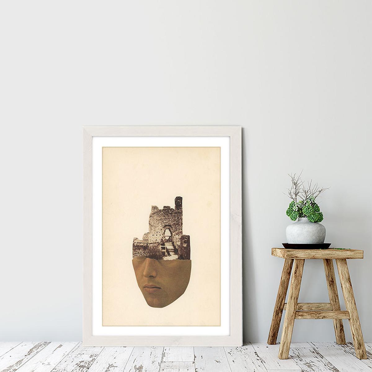 Head Stone Art Print White Frame – image 6
